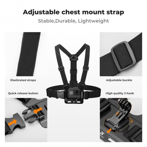 K&F Concept Head Strap & Chest Mount Set for GoPro Hero 13 12 11 10 9 8 7 6 5 4 Session DJI Osmo Action Cameras, Quick Release Adjustable Action Camera Accessories Kit K&F Concept Head Strap & Chest Mount Set for GoPro Hero 13 12 11 10 9 8 7 6 5 4 Session DJI Osmo Action Cameras, Quick Release Adjustable Action Camera Accessories Kit